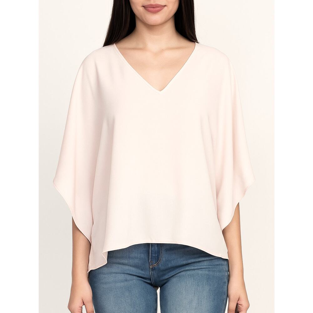 Aritzia Babaton Dolman Blouse Womens Medium Petal Pink V-Neck Oversized Boxy Top